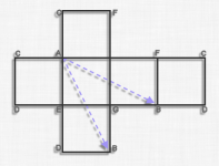 Walking on cube surface from a corner to opposite corner.PNG